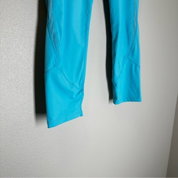 ZYIA Light n Tight Hi-Rise Crop Leggings Mesh Stripe Bright Blue Size 4 Women’s - Picture 3 of 10